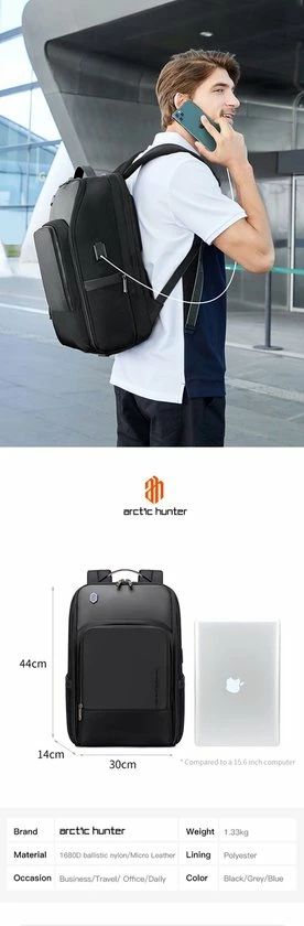 Beste Verkoop π₯ Hete verkoop π₯° Arctic Hunter Rugtas - Laptop Tas - 15,6 Inch - Waterafstotend - Usb Oplaadstation β€οΈ π 11 Beste Verkoop π₯ Hete verkoop π₯° Arctic Hunter Rugtas - Laptop Tas - 15,6 Inch - Waterafstotend - Usb Oplaadstation β€οΈ π - Afbeelding 9