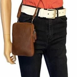 Promo ⭐ Hete verkoop 👏 Arrigo Telefoontasje Dames Crossbody Telefoontasje Met Portemonnee Lichtbruin Leer 👍 ⌛ -Tassen-Dames Verkoop 317x840