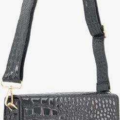 Uitgang π Hete verkoop π Scapino Croco Dames Schoudertas - Zwart β β€οΈ