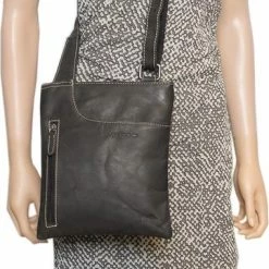 Goedkoopste 👍 Top 10 🛒 Arrigo Leren Tas Dames – Leren Tas Heren – Zwart Leder – Leren Crossbody Schoudertas – Plat Model ✨ ❤️ -Tassen-Dames Verkoop 380x840 5