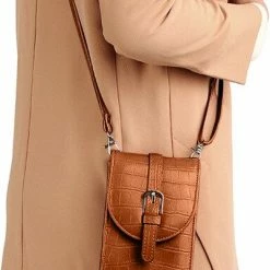 Top 10 ⌛ Top 10 🌟 ZILOU® Telefoontasje - Dames - Croco Motief - Bruin 🧨 ✔️ -Tassen-Dames Verkoop 401x840 3