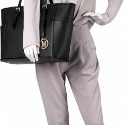 Hete verkoop ❤️ Goedkoop 👍 Miss Lulu Dames Schoudertas - Handtas - Laptoptas 13.3" – Zwart (LM1642 BK) 💯 🌟 -Tassen-Dames Verkoop 408x840