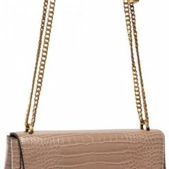 Promo 😍 Flash-uitverkoop 🌟 Guess Katey Croc Flap Shoulder Dames Crossbodybag - Beige 👏 🧨 -Tassen-Dames Verkoop 437x840 2