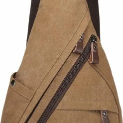 Promo ✨ Nieuw ✔️ Bagwise® - Rugzak - Slingbag - Crossbodytas - Canvas - 10L -Vintage - 1276 Camel Bruin 🔔 ⭐