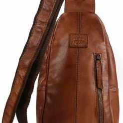Promo 🎁 Goedkoop ✔️ Bear Design Daley Leren Crossbodytas / Slingbag - Cognac 🧨 👍 -Tassen-Dames Verkoop 499x840