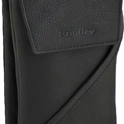Hete verkoop 🛒 Nieuw 💯 Landley Leren Dames Telefoontasje - Klein Schoudertasje - Phone Wallet - Leer - Zwart 💯 👍