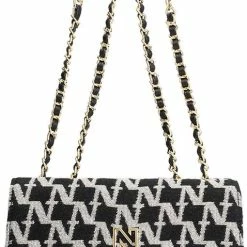 Hete verkoop π₯° Groothandel 𧨠Nikkie Dames Handtas / Schoudertas / Crossbody Tas - Tweed - Zwart β€οΈ π