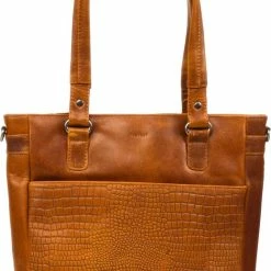 Beste Pirce ❤️ Hete verkoop 🤩 DSTRCT Limited Croco Handtas Cognac 🎉 🧨