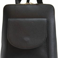 Hete verkoop 😀 Groothandel 🧨 AmbraModa Ambra Moda Italiaans Echt Leren Rugzak Schoudertas 2 In 1 GL020 Zwart 😀 👏