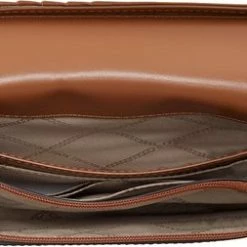 Nieuw ✔️ Goedkoopste 🛒 Michael Kors Heather Dames Clutch Crossbody Tas - Bruin 👍 👏 -Tassen-Dames Verkoop 550x253