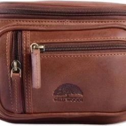 Goedkoopste ✔️ Top 10 🔔 Wild Woodss WILD WOODS Ruime Leren Heuptas - Buideltas - Dames / Heren / Unisex - Oil Pull-up Leer - Cognac 🎉 🎉