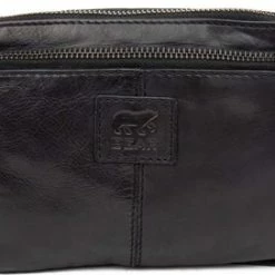 Hete verkoop ✨ Aanbiedingen ⭐ Bear Design Kleine Schoudertas / Crossbody Tas Dames - Leer - Cow Lavato - Zwart 👍 🌟 -Tassen-Dames Verkoop 550x272