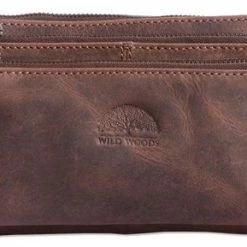 Hete verkoop 🎉 Begroting 🤩 Wild Woodss WILD WOODS Moderne Leren Heuptas Met 3 Ritsen Compact – Fanny Pack - Buffelleer - Vintage Donkerbruin 🥰 🔔