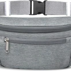 Beste Verkoop 😀 Beste Verkoop 🥰 Traveltime® - Heuptas - Dames / Heren - Funny Pack - 4 Zakken - Waterdicht - 35 X 15.5x 6.6cm - Grijs 😍 😍 -Tassen-Dames Verkoop 550x295