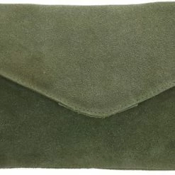 Kopen 🔔 Goedkoopste ✔️ Charm London Brixton Suede Leren Clutch / Avondtasje - Groen 💯 ⭐ -Tassen-Dames Verkoop 550x304 1