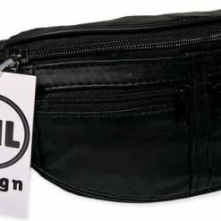 Coupon 👍 Gloednieuw 😀 THL Design - Leren Heuptas Dames / Heren - Buideltas - Plat Model - Echt Leer Zwart 🔔 🔔 -Tassen-Dames Verkoop 550x317 9