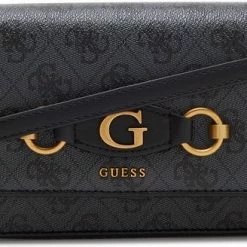 Hete verkoop 👍 Aanbiedingen 😉 GUESS Izzy Dames ClutchCrossbody Tas Kunstleer - Grijs 🌟 🛒