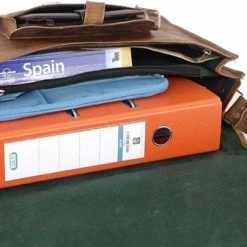 Beste Verkoop 🎉 Nieuw 🎉 Merkloos Aktetas 15,6 Inch “Granada” – Cognac Bruin Echt Leer Businesstas - Unisex Vintage Look Boekentas - Handgemaakt 🤩 👍 -Tassen-Dames Verkoop 550x337 3