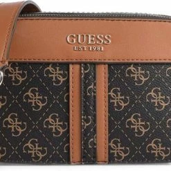 Groothandel 🥰 Beste Verkoop 🤩 Guess Noelle Dames Schoudertas - Bruin Multi - Maat Geen 😉 ❤️ -Tassen-Dames Verkoop 550x356