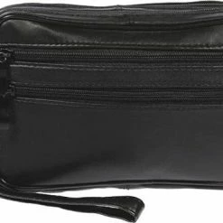 Gloednieuw 🥰 Hete verkoop 🎁 Fana Bags | Leren Polstas Zwart | Polstasje Plat | Polstas Leer | Heren Polstas | Veel Vakken 🎉 🎁