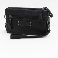 Gloednieuw ⌛ Beste Verkoop 💯 Leren Schoudertasje Met Sierstiksel, Zwart - Bag2Bag Gaya 💯 🔔 -Tassen-Dames Verkoop 550x358 9