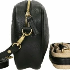 Uitgang 👍 Aanbiedingen 😉 DSTRCT Kleine Schoudertas / Crossbody Tas Dames - Leer - Floater Field - Zwart 💯 🤩 -Tassen-Dames Verkoop 550x362 3