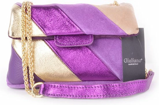 Begroting π Goedkoop π Merkloos Rainbow Metallic - Schoudertas - Echt Leer - Made In Italy - Paars/Roze π π€© 3 Begroting π Goedkoop π Merkloos Rainbow Metallic - Schoudertas - Echt Leer - Made In Italy - Paars/Roze π π€©