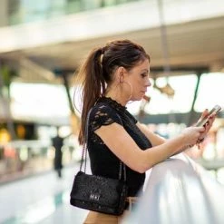 Begroting 😍 Korting 🌟 TOUTESTBELLE - Klein Leren Tasje Overslag - Crossbody Schoudertasje - Dames - Leer, Suede - Zwart 🌟 🔔 -Tassen-Dames Verkoop 550x365 4