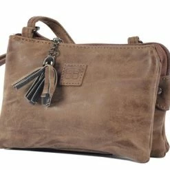 Aanbiedingen 👍 Gloednieuw 🔔 Tas - Tasssen - Bags - Bag- Bicky Bernard- Harmonica 3-Vaks Tasje - Schoudertasje - Crossbody Tasje - Bruin- Brown ✨ 🧨 -Tassen-Dames Verkoop 550x366 67