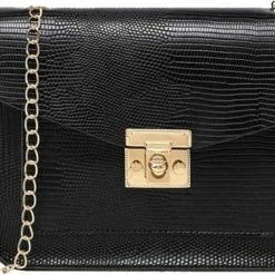 Flash-uitverkoop β€οΈ Top 10 π Croco Schoudertas - Zwart | Kunstleer | 18 X 14 X 5 Cm | Fashion Favorite π€© π€©