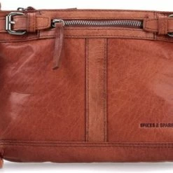 Hete verkoop 🥰 Top 10 👍 Spikes & Sparrow Kleine Schoudertas / Crossbody Tas Dames - Leer - Bronco - Cognac 🥰 🧨 -Tassen-Dames Verkoop 550x386