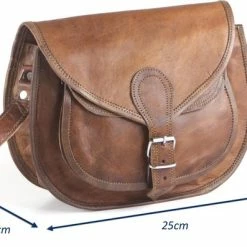 Korting β¨ Beste deal 𧨠Oncedoce Avondtas VERA - Bruin Echt Leer – 25 X 16 X 6 Cm - Damestas - Vintage Look Design Tas – Handgemaakte Tasje - Inc. Cadeauverpakking π₯° β