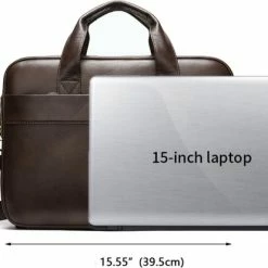 Goedkoop 👏 Hete verkoop ❤️ Laptoptas 15 Inch Schoudertas Heren Handtas Waterdichte Tas Leder Dark Coffee - Urban U® 💯 🤩 -Tassen-Dames Verkoop 550x414 1