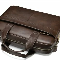 Goedkoop 👏 Hete verkoop ❤️ Laptoptas 15 Inch Schoudertas Heren Handtas Waterdichte Tas Leder Dark Coffee - Urban U® 💯 🤩 -Tassen-Dames Verkoop 550x439