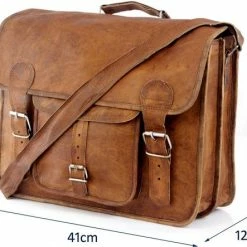 Beste Verkoop π Nieuw π Merkloos Aktetas 15,6 Inch “Granada” – Cognac Bruin Echt Leer Businesstas - Unisex Vintage Look Boekentas - Handgemaakt π€© π