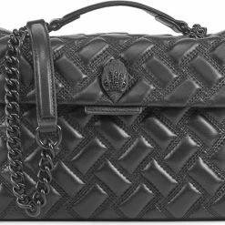 Beste Verkoop 🎉 Gloednieuw ❤️ Kurt Geiger Schoudertassen Dames / Handtas - Leer - Kensington Drench - Zwart 🎁 😍