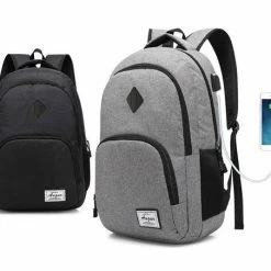Kopen 😀 Beste deal ✔️ Merkloos Augur Rugzak Met USB Poort - Inclusief USB POORT - Rugtas Met Oplaadfunctie - Rugzak - Back To School! - Grijs 🎉 ✨ -Tassen-Dames Verkoop 550x453 5