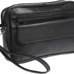 Groothandel ✔️ Hete verkoop 🛒 Fana Bags | Leren Polstas Zwart | Polstasje Plat | Polstas Leer | Heren Polstas | Leren Toilettas 💯 ✨