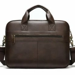 Goedkoop 👏 Hete verkoop ❤️ Laptoptas 15 Inch Schoudertas Heren Handtas Waterdichte Tas Leder Dark Coffee - Urban U® 💯 🤩 -Tassen-Dames Verkoop 550x463