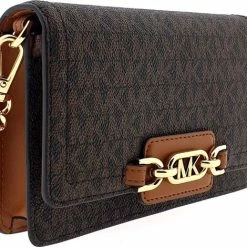 Nieuw ✔️ Goedkoopste 🛒 Michael Kors Heather Dames Clutch Crossbody Tas - Bruin 👍 👏 -Tassen-Dames Verkoop 550x470 4