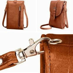 Top 10 ⌛ Top 10 🌟 ZILOU® Telefoontasje - Dames - Croco Motief - Bruin 🧨 ✔️ -Tassen-Dames Verkoop 550x471 3