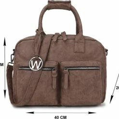 Aanbiedingen 👍 Uitgang 🤩 Wimona Alessia 1105 Schoudertas / Laptoptas - 15 Inch - Bruin 🧨 🥰 -Tassen-Dames Verkoop 550x479 1