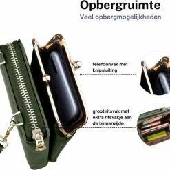 Beste Pirce 🌟 Aanbiedingen 💯 ZILOU® Telefoontasje - Portemonnee - Dames - Kunstleer - Groen 🎁 🔔 -Tassen-Dames Verkoop 550x485 1