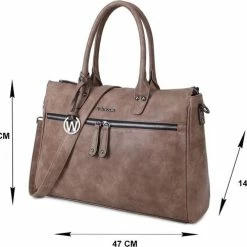 Beste recensies van ⌛ Coupon 🔔 Wimona Fabiana Two 2022 Schoudertas / Laptoptas - 15,6 Inch - Taupe 👏 😉 -Tassen-Dames Verkoop 550x489