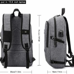 Begroting 🔔 Goedkoopste ✔️ DION3 EKEO - Spatwaterdichte Rugzak - Anti Diefstal - Met Usb En Oplaadstation - Zwart 🎁 🎉 -Tassen-Dames Verkoop 550x490 1