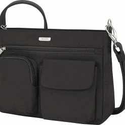 Tassen-Dames Verkoop 8 Groothandel 👍 Gloednieuw 🛒 Travelon Essentials Anti-diefstal Damestas - Schoudertas - Crossbody - RFID - 7 Vakken - Binnenverlichting - Veilig Op Reis 💯 👏