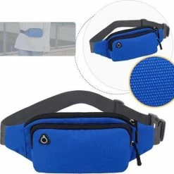 Begroting ⌛ Uitgang 🥰 Merkloos Heuptasje - Fanny Pack Voor Op Reis – Buideltasje – Heuptasje Gaatje Voor Koptelefoon Oordopjes - Festival Musthaves – Waistpack - Smartphone Heuptas – Blauw ✔️ 😍