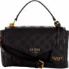 Uitgang 👏 Begroting 😍 Guess Zanelle Top Handle Flap Dames Handtas - Zwart ❤️ 🛒 -Tassen-Dames Verkoop 550x510