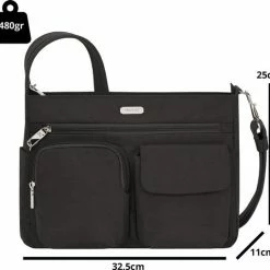 Groothandel 👍 Gloednieuw 🛒 Travelon Essentials Anti-diefstal Damestas - Schoudertas - Crossbody - RFID - 7 Vakken - Binnenverlichting - Veilig Op Reis 💯 👏 -Tassen-Dames Verkoop 550x510 11