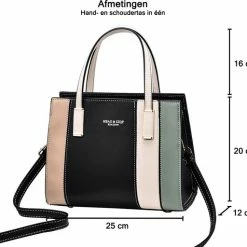 Beste Verkoop 🔥 Goedkoopste 🤩 ZILOU® Schoudertas - Compact - Zwart - Imitatieleer 😀 ⭐ -Tassen-Dames Verkoop 550x512 4